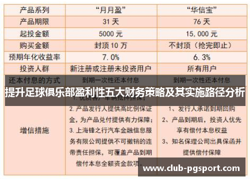 提升足球俱乐部盈利性五大财务策略及其实施路径分析 提升足球俱乐部盈利性五大财务策略及其实施路径分析