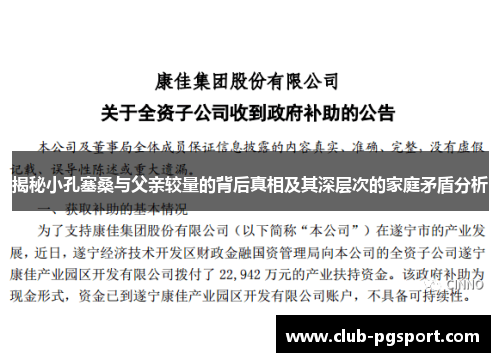 揭秘小孔塞桑与父亲较量的背后真相及其深层次的家庭矛盾分析
