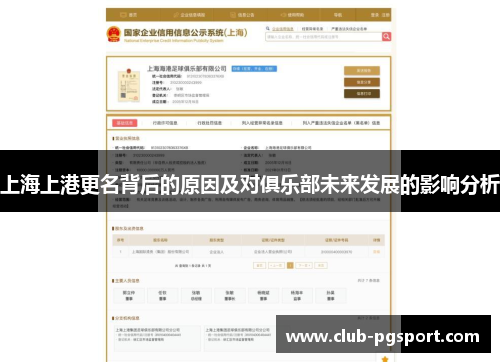 上海上港更名背后的原因及对俱乐部未来发展的影响分析